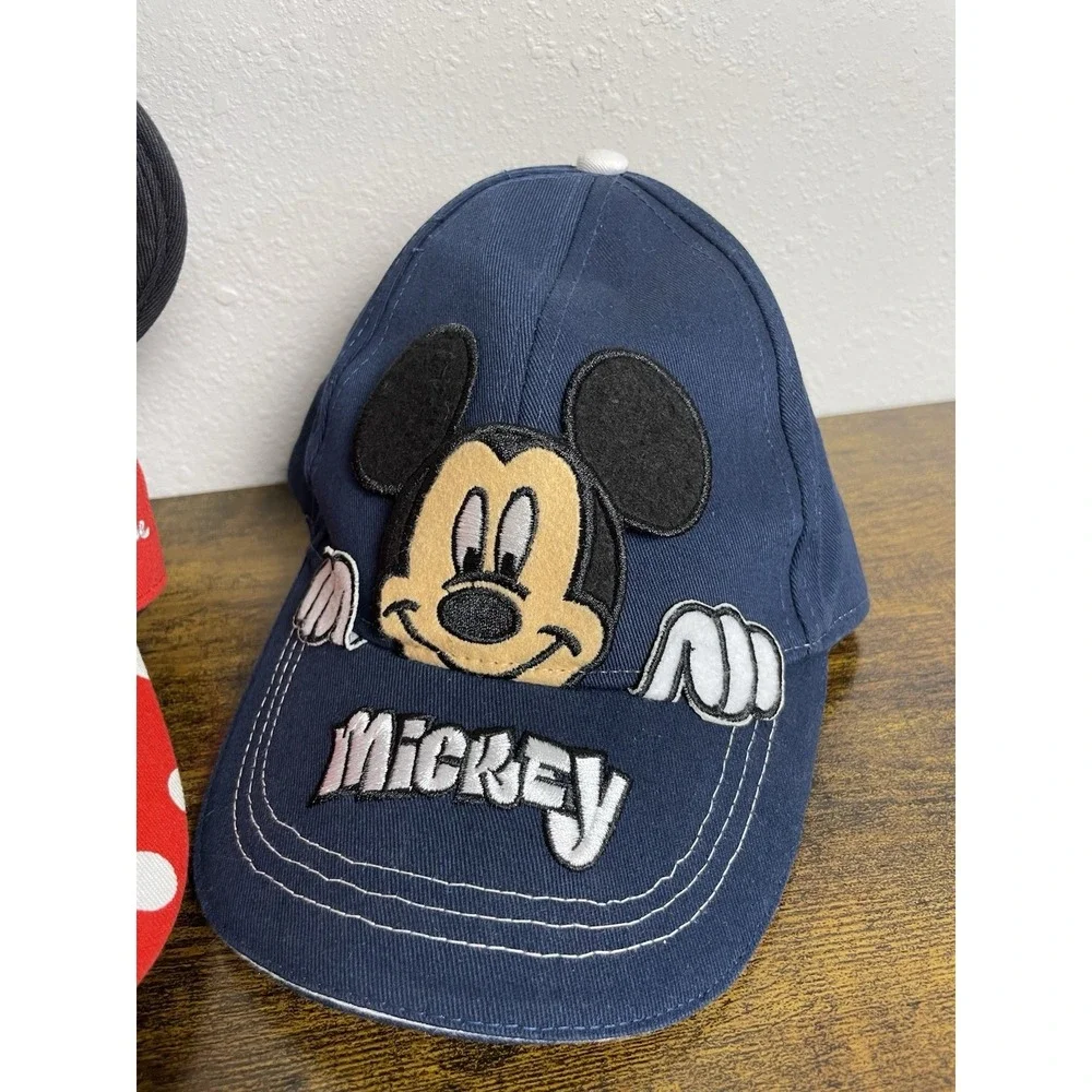 Disney Parks Youth Hat Lot Mickey Mouse Red Minnie Polka Dot 2 Pack Baseball Cap